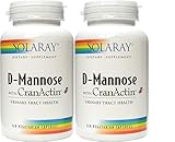 Solaray D-mannose with Cranactin -- 120 Vegetarian Capsules (120x2)