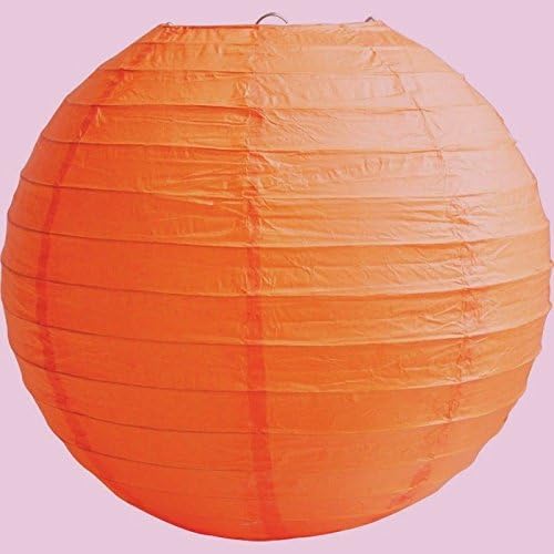 Pack of 3 Paper Lantern Lampshade Party Birthday Baby Shower Wedding Celebration Decoration 4"(10cm) -16"(40cm) (Orange, 8" (20cm))