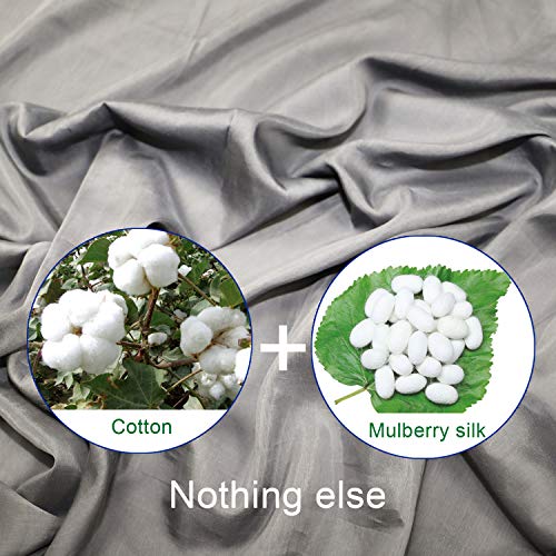 Browint Silk/Cotton Travel Sheet with Double Zippers, 87"x43" Extra Wide Sleep Sack for Hotels, Lightweight Sleeping Bag Liner for Camping, Traveler Rectangular with Pillow Pocket - Thumbnail 4