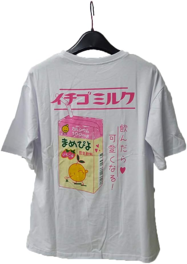 Himifashion Women Girls Japanese Style Summer Tops Kawaii Fruit Juice Cotton T-Shirt Little Fresh