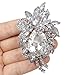 EVER FAITH Women's Austrian Crystal Vintage Style Flower Teardrop Brooch Pin Pendant