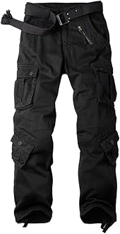 Men's Casual Military Cargo Pants, 8 Pockets Work Combat Outdoor Trousers