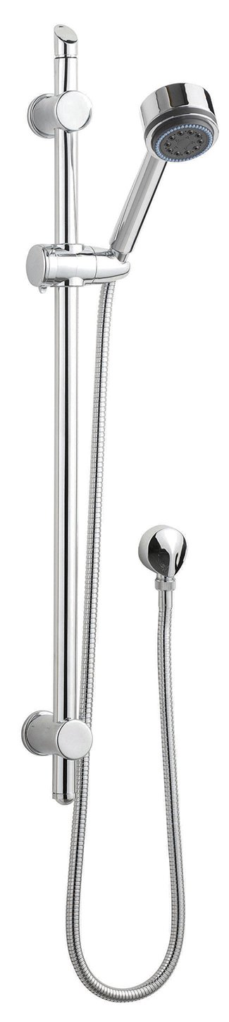 nuie STY042 ǀ Modern Bathroom Round Slide Rail Kit with Outlet Elbow , 740mm x 140mm, Chrome