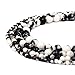RUBYCA Natural Black White Zebra Jasper Gemstone Round Loose Beads Jewelry Making 1 Strand - 8mm