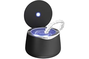 SONIC DENTAL Sonic Pro Dental Cleaning Pod, 43kHz Ultrasonic Retainer Cleaner Machine for Dentures, Mouth Guards, Braces, Toothbrush Heads, Jewelry & All Dental Appliances, FSA/HSA Eligible (Onyx Black)