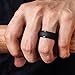 ThunderFit Men's Silicone Ring, Step Edge Rubber Wedding Band, 10mm Wide, 2.5mm Thick (4 Black Rings, 8.5-9 (18.9mm))