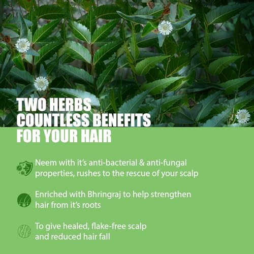 KESH KING ORGANIC NEEM SHAMPOO | AYURVEDIC HAIR CLEANSER WITH BHRINGRAJ | REFRESHES SCALP | REDUCE DANDRUFF & HAIRFALL | PROVIDES SOFT, LUSTROUS HAIR | 10.14 FL OZ/300ML
