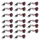 Partsam 20X 3/4 inch Mount Red Clearance LED Bullet light Lamp Truck Trailer Round Side Marker