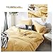 FenDie Solid Cotton Microfiber Duvet Cover Lightweight Polyester Yellow Duvet Cover Queen Soft Wahsed Bedding Set 3 Piece (1 Duvet Cover + 2 Pillowcases), Skin-Friendly and Comfy