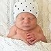 Melondipity Seeing Stars White Newborn Hospital Hat with Black Stars