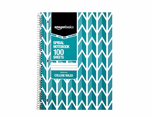 AmazonBasics College Ruled Wirebound Notebook, 100-Sheet, Assorted Lattice Pattern Colors, 5-Pack - Thumbnail 5