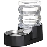 Sfozstra Automatic Gravity Dispenser for Cats: 4L Black Stainless Steel Water Bowl Feeder - Great for Family Homes and Outdoor Activities