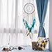 Ricdecor Handmade Indian Peacock Feathers Dream Catcher Wall Hanging Car Hanging Decoration Ornament 18 Inch Long (Blue Diamond)
