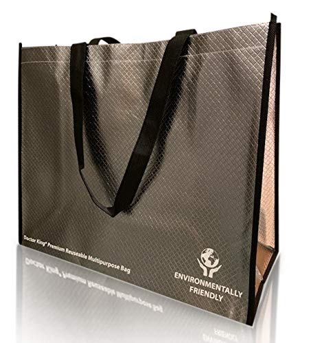 DOCTOR KING® Premium Reuseable Multipurpose Bag | Shopping Bag | Gift Bag | Environmentally Friendly Bag | Metallic Silver