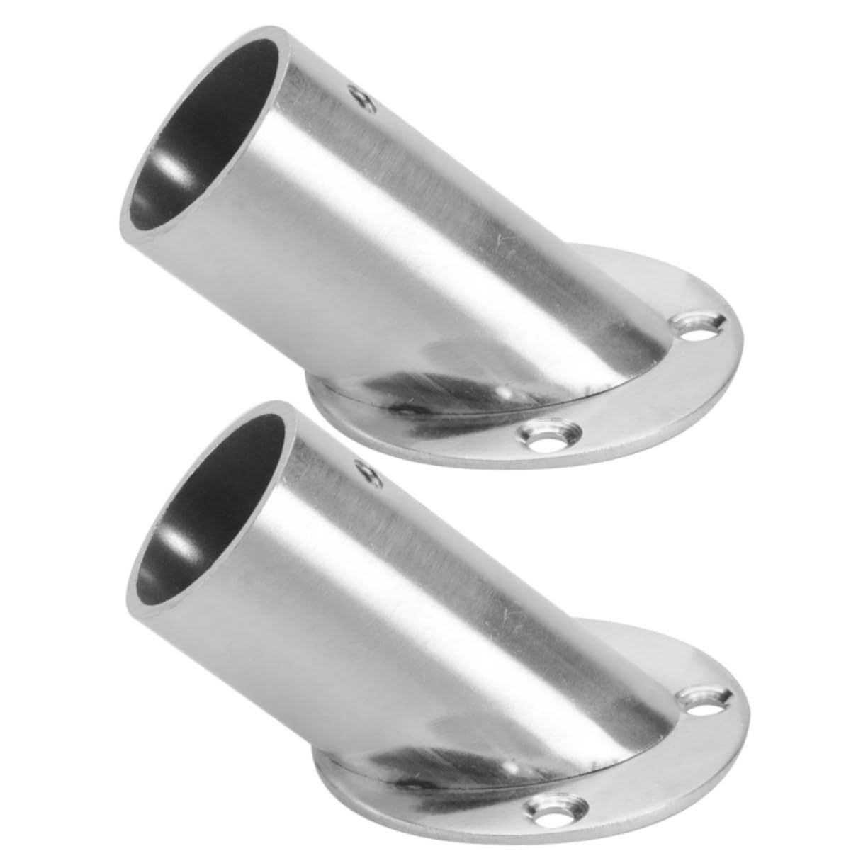 IMIKEYA 2pcs Corner Closet Rod Metal Wardrobe Rail Support 90 °Heavy Duty Shower Curtain Holder Hanging Wall Bracket Angled Clothes Pole Stainless Steel Flange Seat