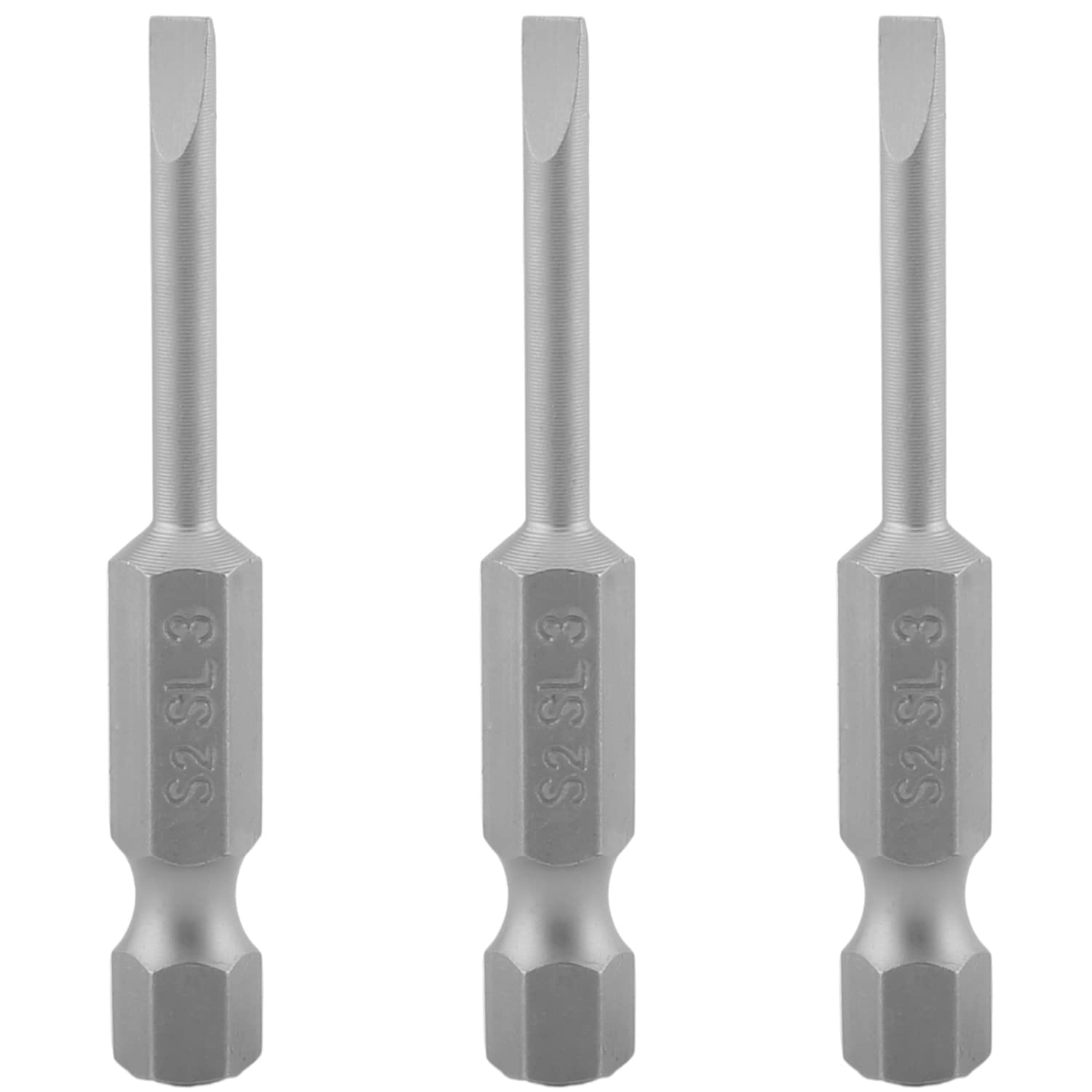 Utoolmart SL3 Slotted Tip 1/4Inch Hex Shank Magnetic Screwdriver Bits 50mm Total Length High Torque Flat Tip Repair Screwdrivers Kit for Electric Air Drills Household Maintenance 10pcs