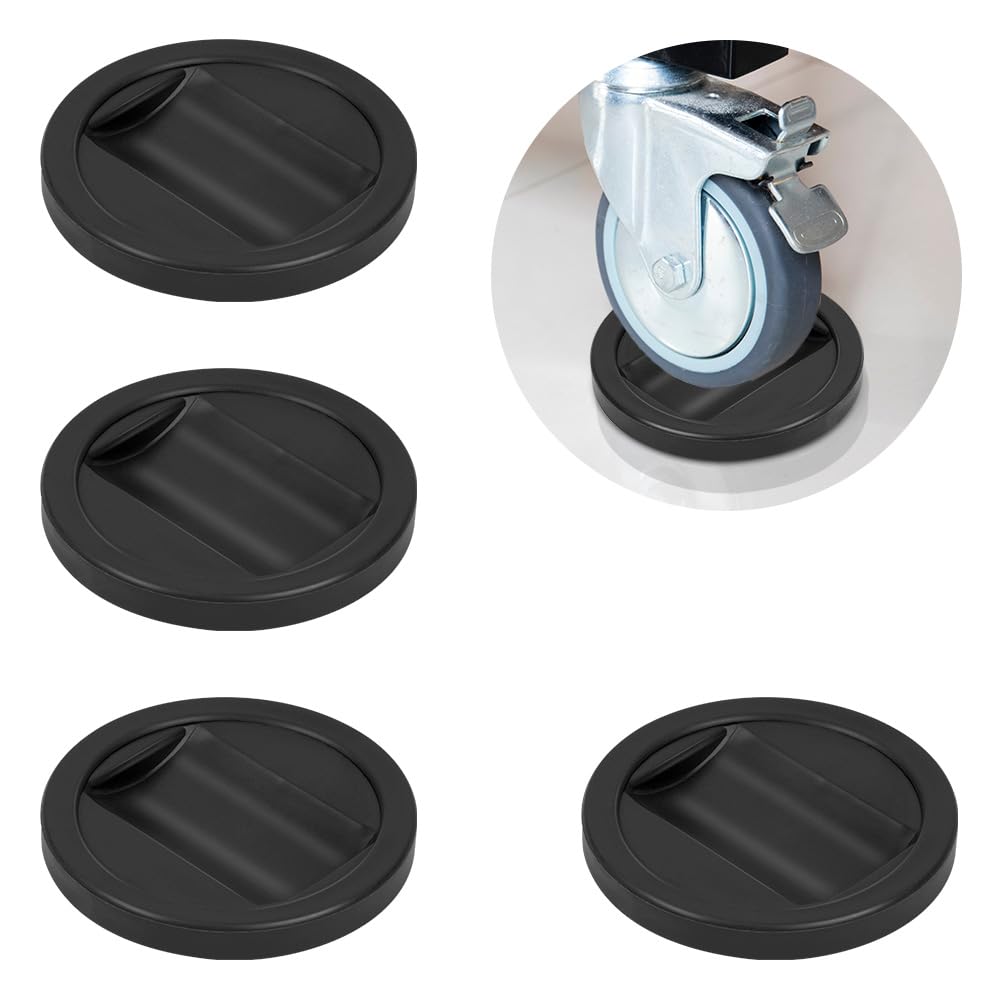 OSDUE Furniture Caster Cups, 6 Pcs Anti-Sliding Bed Wheel Stoppers Castor Cups for Wooden Floors Keep Cup Secure with Our Rubber Wheel Stoppers for All Floors Wheels, Sofas and Bed (Black)