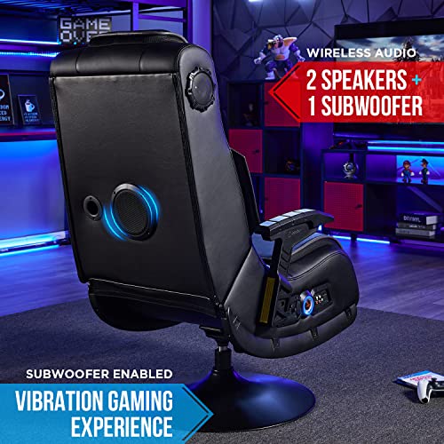 X Rocker Pro Leather Lounging Video Gaming Pedestal Chair with