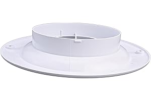 Adjustable Air Ventilation Cover Round Ducting Ceiling Wall Hole ABS Air Vent for Bathroom and Kitchen, White（250）