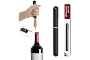 Wine Bottle Opener，IPEROT Air Pressure Wine Corkscrew With Cutting Wine Bottle Foil Knife, Effortlessly Open Wine Bottles Wit