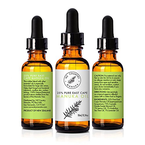 NZ Country 25% Manuka Healing Oil Stronger Than Tea Tree 10ml Best Treatment for Acne, Irritated Skin, Fights Bacteria and Fungus Naturally - Thumbnail 2