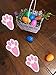 Geefuun 24Ct Easter Decorations Bunny Paw Prints Footprint Stickers - Party Decor Ornaments - Floor Clings Decals