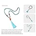 eManco Statement Tassel Long Pendant Necklaces for Women Handmade Wood Bead Bohemian Jewelry Colorful