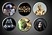 Star Wars Original Magnets Darth Vader, Yoda, Star Wars Title, Emperor Palpatine, R2-D2, C-3PO droids Buttons Set of 6 1