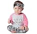 3 Pcs Baby Girls Clothes, Long Sleeve T-Shirt Tops Floral Pants with Headband Pink