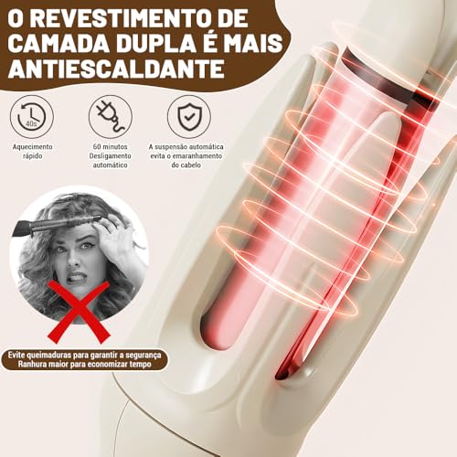 Modelador de Cachos, Branco, 110v-220v, Prancha de Cabelo, Prancha de Cabelo Profissional, Modelador Curves Automatic, Cabeleireiro Em Casa, Cabelo Ondulado, Bonito E Elegante