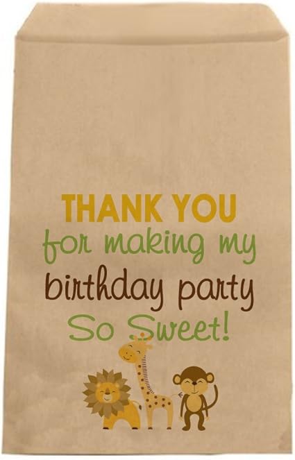 Personalised party birthday thank you bags sweets stickers labels