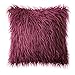 Phantoscope Faux Fur Pillow Cover Decorative Fluffy Throw Pillow Mongolian Luxury Fuzzy Pillow Case Cushion Cover for Bedroom and Couch,Purple 18 x 18 Inches