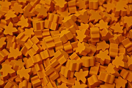 25 Orange Carcassonne Mini Meeples (12mm)