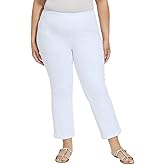 Lyssé Denim Women’s Baby Bootcut Jeans – High-Waisted Pull-On 4-Way Stretch Knit Denim Pants, Ankle Length Jeans for Women