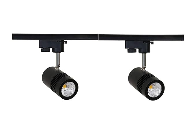 Glitz Led Spot Track Light, Set of 2,Cool White, Black Body, 6500k, 9 watt