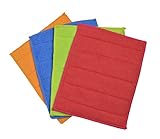 Betwoo Microfiber Dish Cloths Washcloths with Sponge Pad for Kitchen (4 Pack)