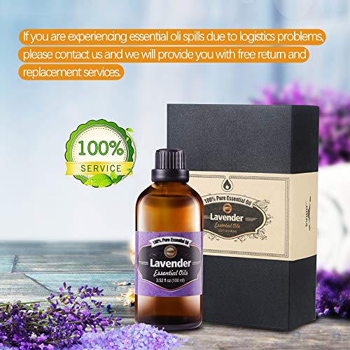 Aceite Esencial de Lavanda Puro aceite 100% orgánico, prensado en frío, filtrado y sin quemar, para pelo, piel, barba, cuerpo y uñas