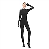 UINASH Long Sleeve Unitard Mock Turtleneck Full Body Spandex Footed Bodysuit Costume Jumpsuit Adult Unisex