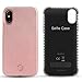 iPhone X Led Case - LONHEO iPhone X Illuminated Cell Phone Case Great for a Bright Selfie and Facetime Light Up Case Cover for iPhone 10 with a Free Phone Holder -Rose Gold