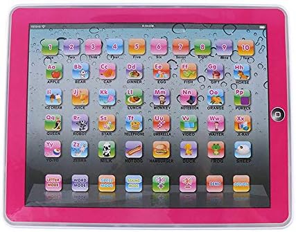TJW Learning Pad, Touch Screen Learning Machine Tablet Baby Tablet Educational Toys For 1-3 Year Old Toddler Learning English (Pink)