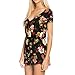 Fashionazzle Women's Elasticized Waistline Casual Romper Play-suit (Small, Black)