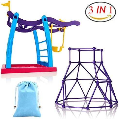 Interactive Baby Monkey Jungle Swing Gym Playset + Interactive Baby Monkey Climbing Stand + Portable Dolls Kids Gift Bags For Fingerlings Monkey
