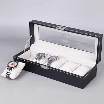 LYAO - Caja de almacenamiento para relojes de piel sintética ...