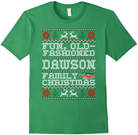 Men's Fun Old Fashioned Dawson Family Christmas Ugly T Shirt Small Grass