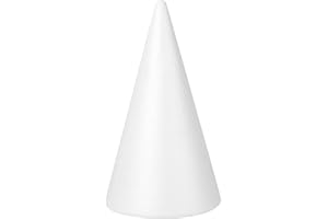 Holibanna Foam Cone Polystyrene Cone Shapes White Christmas Tree Crafts Table Centerpiece Props 1pc 13.6 X 7.7 Inch