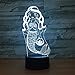 Fuxiao Mermaid 3D Optical Desk Lamp Night Light 7 Colors Change Table lamp with USB Cable for Home Decoration Household Accessories,Princess Birthday Christmas Gift for Girl Kids or Adult