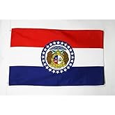 AZ FLAG - Missouri Flag - 3x5 Ft - Light Polyester Us State Of Missouri Banner with Two Brass Eyelets - Fade Resistant - Vivid Colors - 3' x 5' Feet - 150x90 Cm