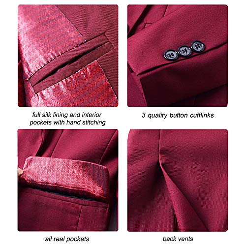 Kids School Uniform Jackets Little Boys' Blazer Coat Burgundy Size 10