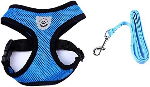 OOEOO Pup Harness, Pet Dog Leads Chest Straps Small Doggie Adjustable Easy Control Vest (Blue, M)