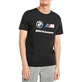 PUMA Mens BMW M Motorsport Essential Logo Crew Neck Short Sleeve Casual Tops Casual - Black